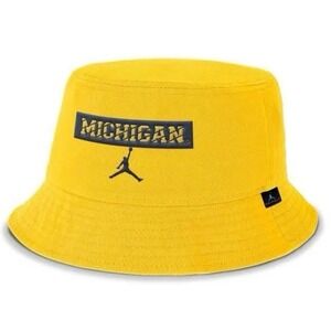 Jordan Michigan Wolverines NCAA Bucket Hat Lightweight Yellow Size L Men's